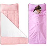 Toddler Nap Mat with Fleece Blanket, Extra Large Kids Sleeping Bag