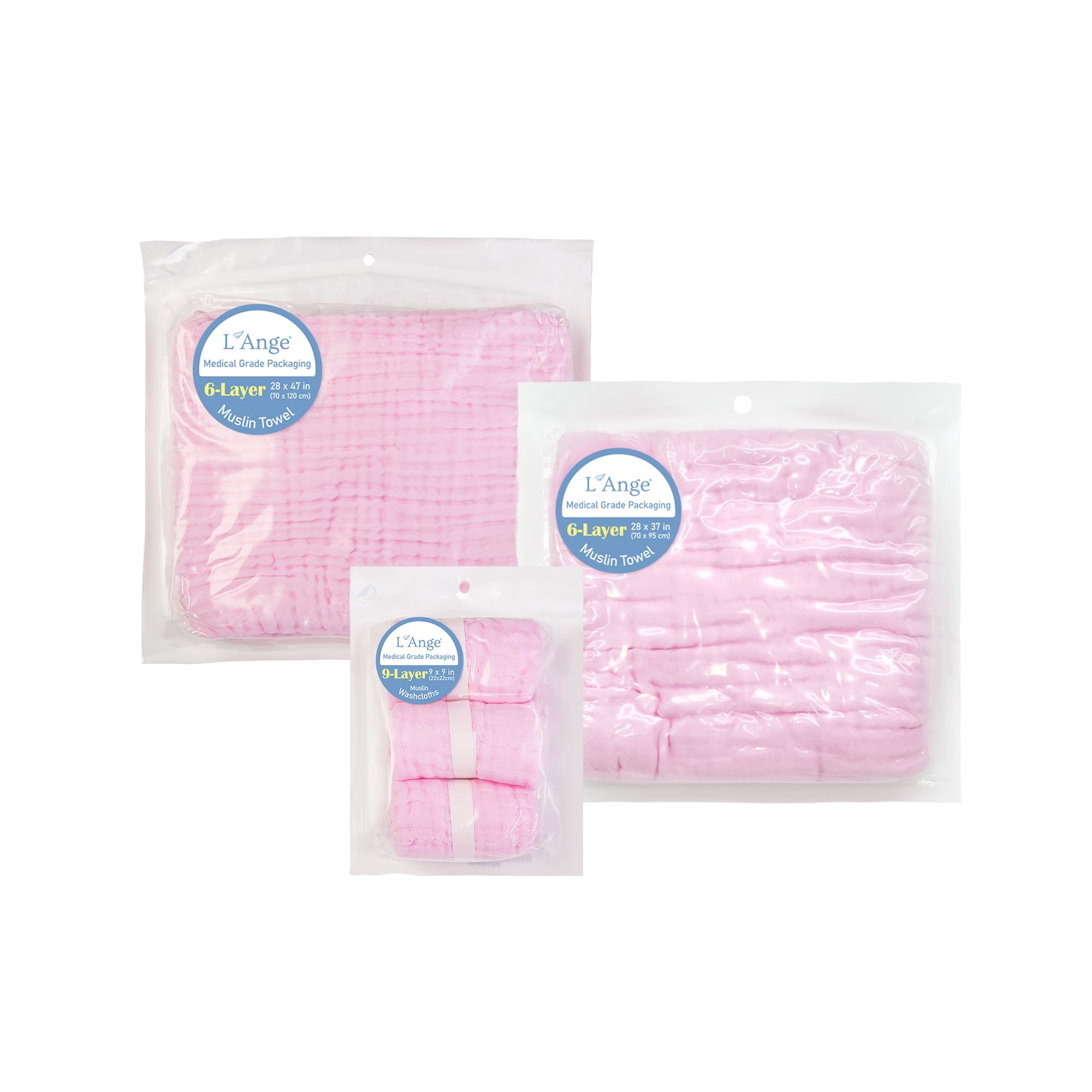 Baby Towel and Baby Washcloths Bundle - 100% Cotton Muslin