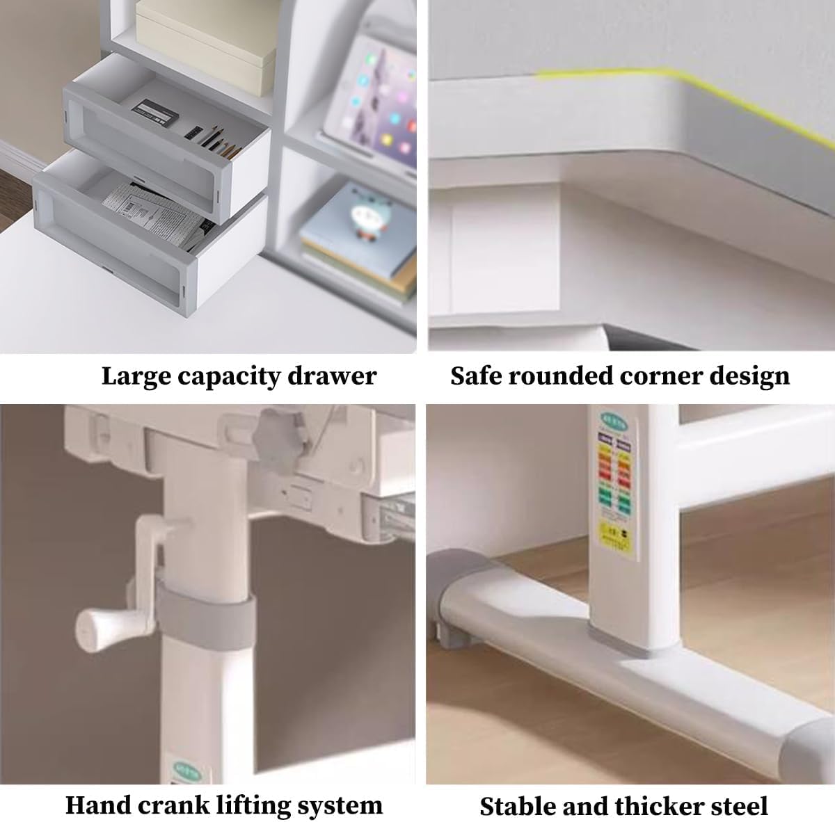 Height Adjustable Kids Study Desk and Chair Set