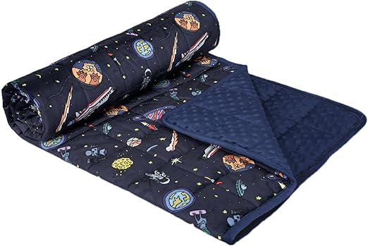 Weighted Blanket for Kids and Teens Printed Weighted Blanket 7 lbs (Navy+Space