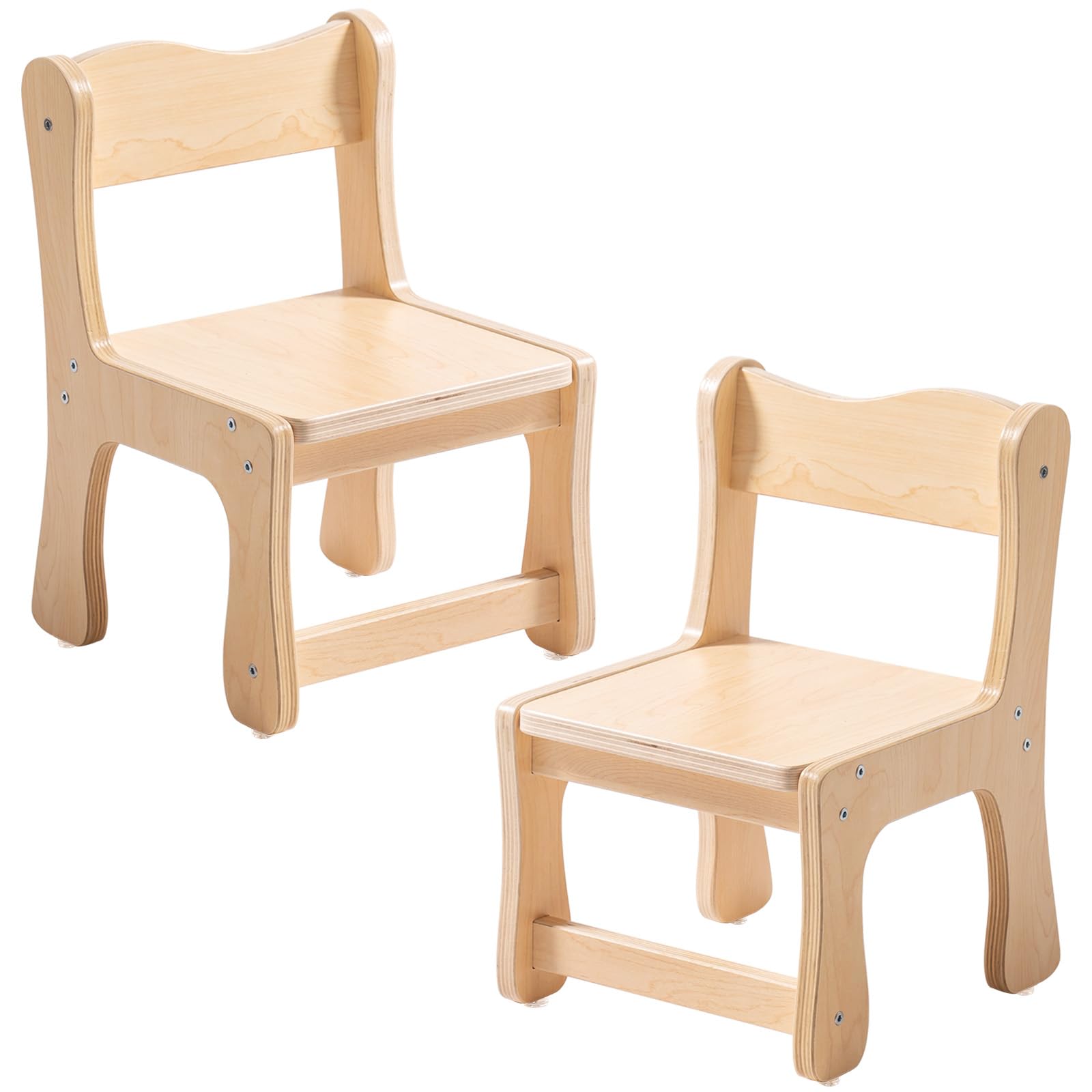 Kids Wooden Chairs, 2-PCS Toddler Chairs for Table for Playroom