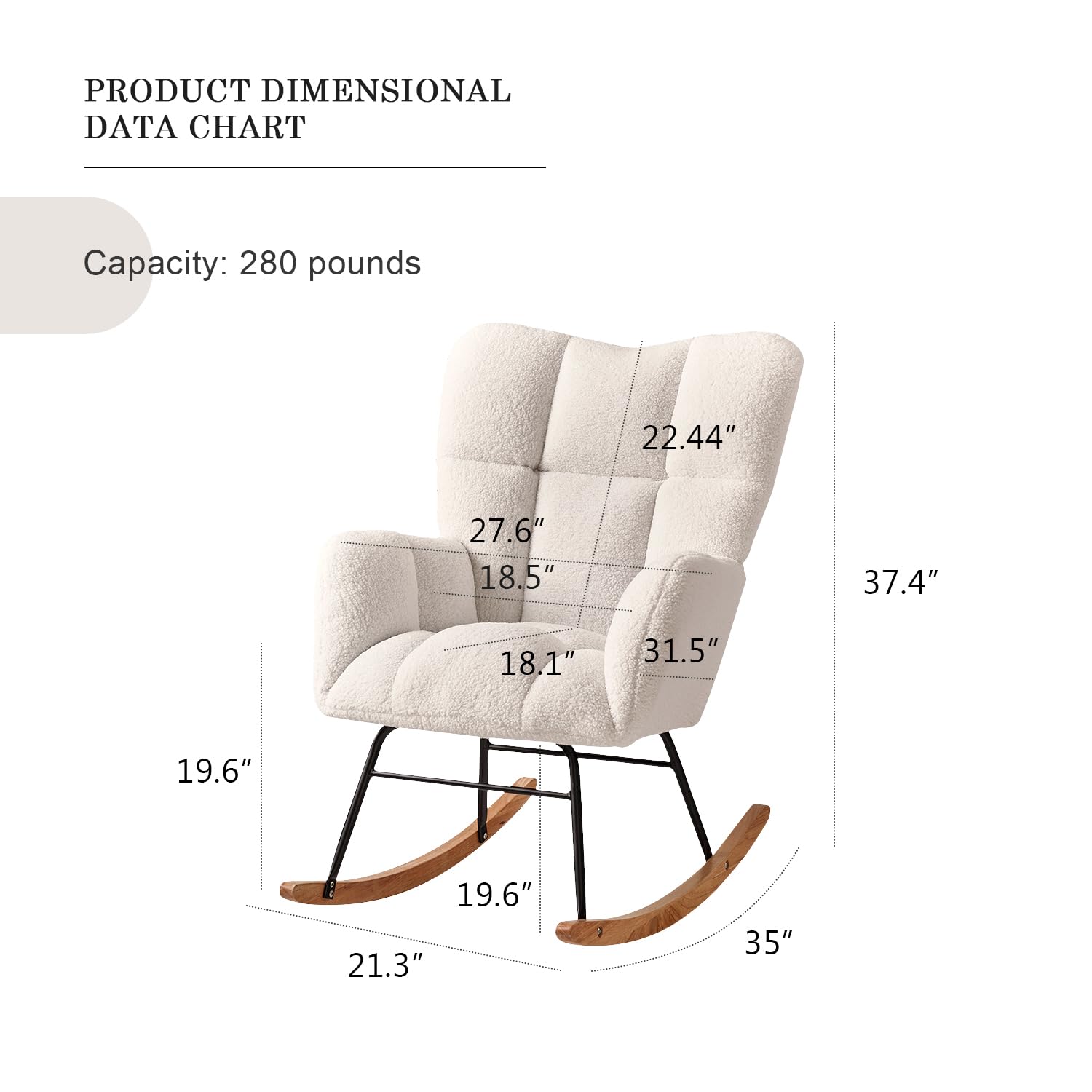 High Back Teddy Nursery Rocking Chair