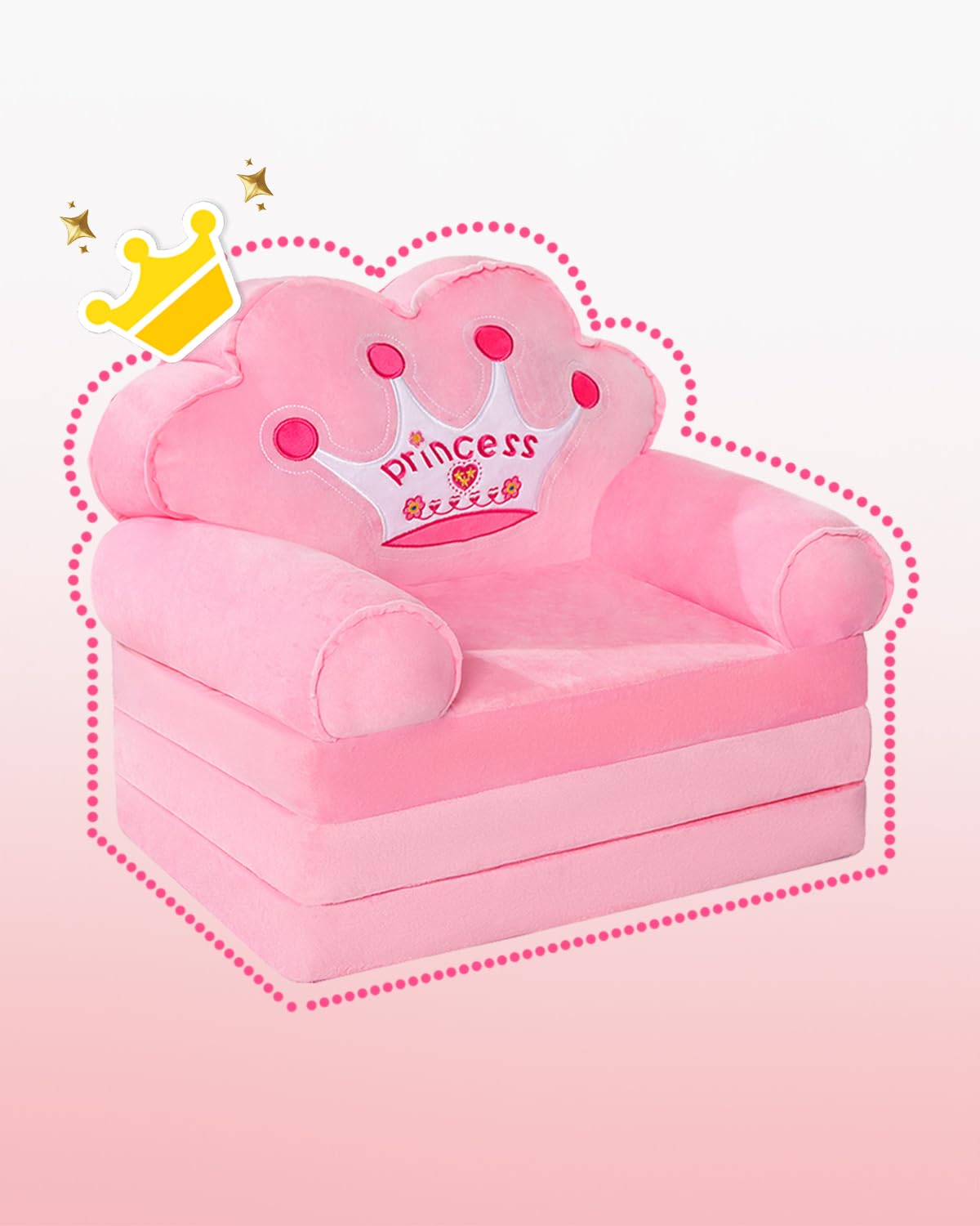 Foldable Kids Sofa Chair for Toddlers 1-3 Years
