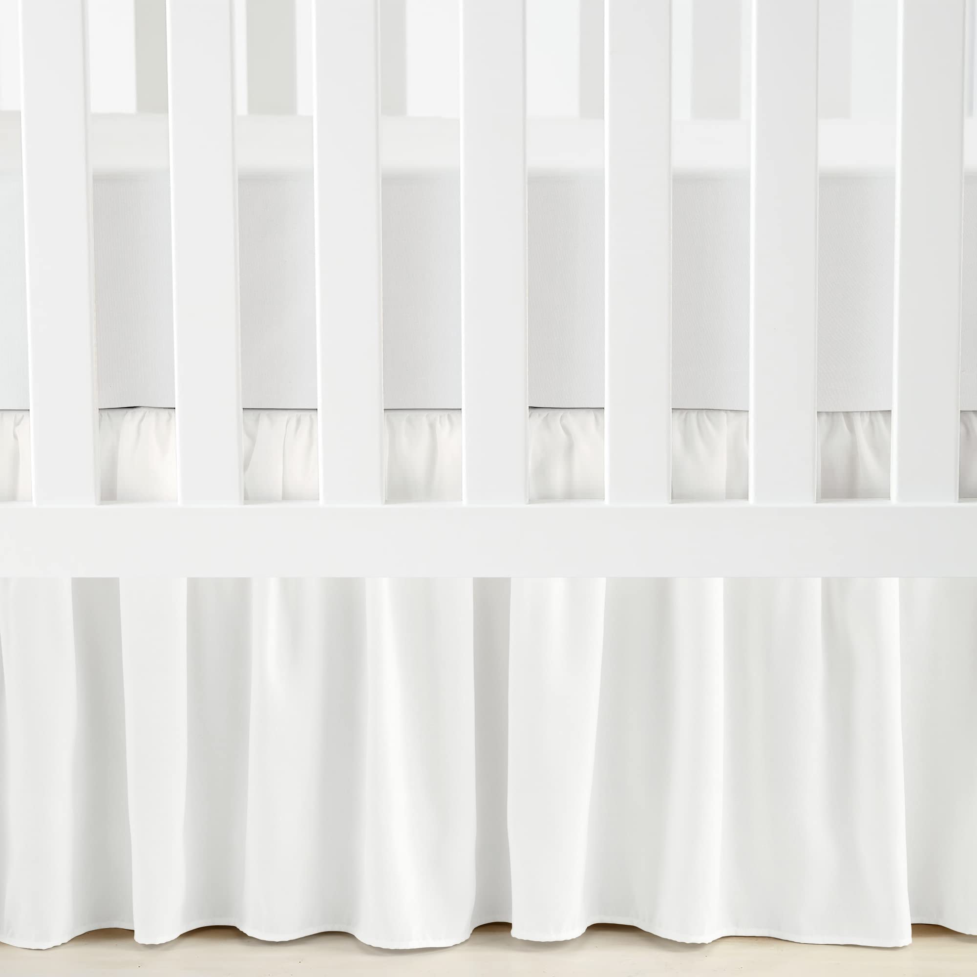 White Ruffle Crib Skirt 16 Inch Drop