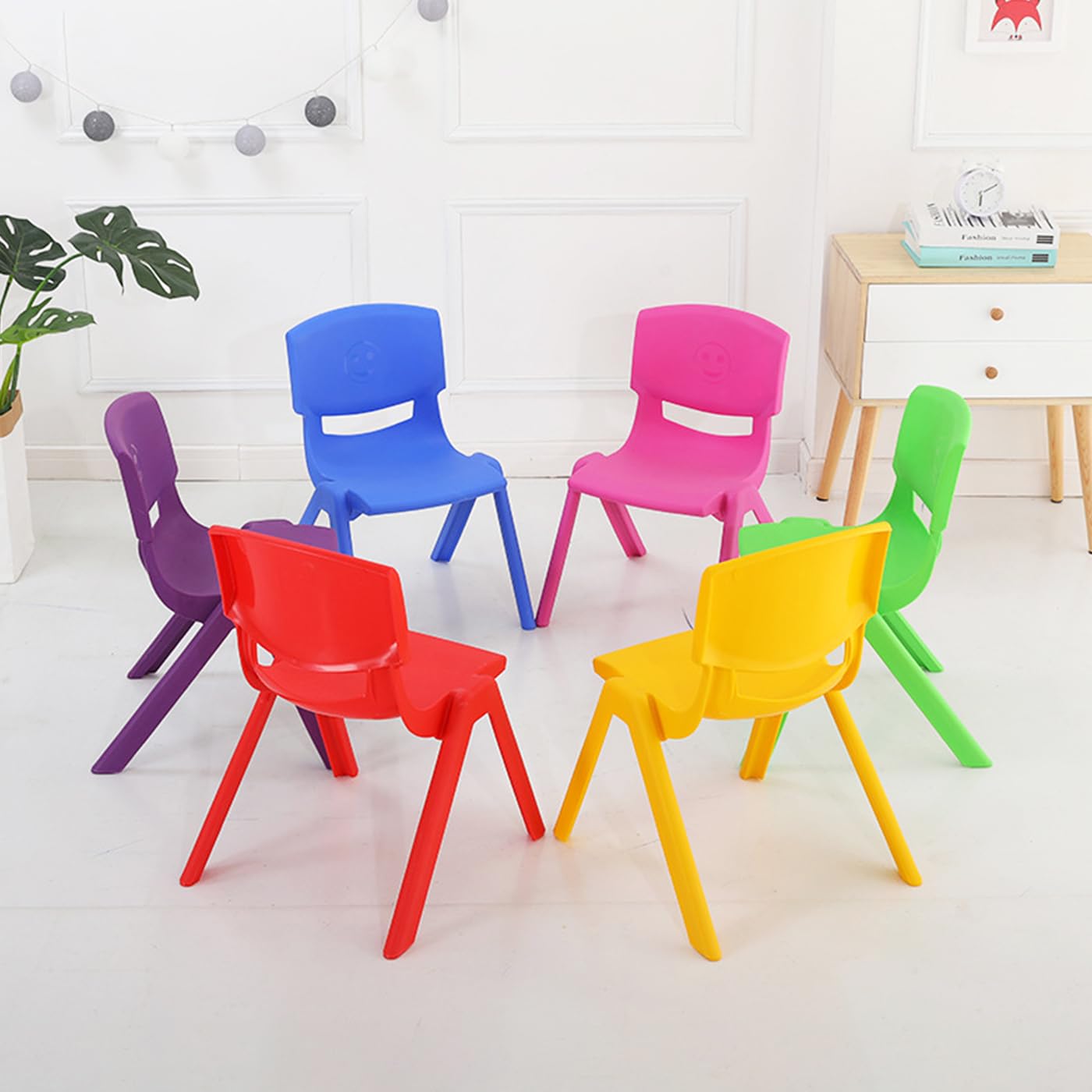 Stackable Kids School Chairs Set of 6