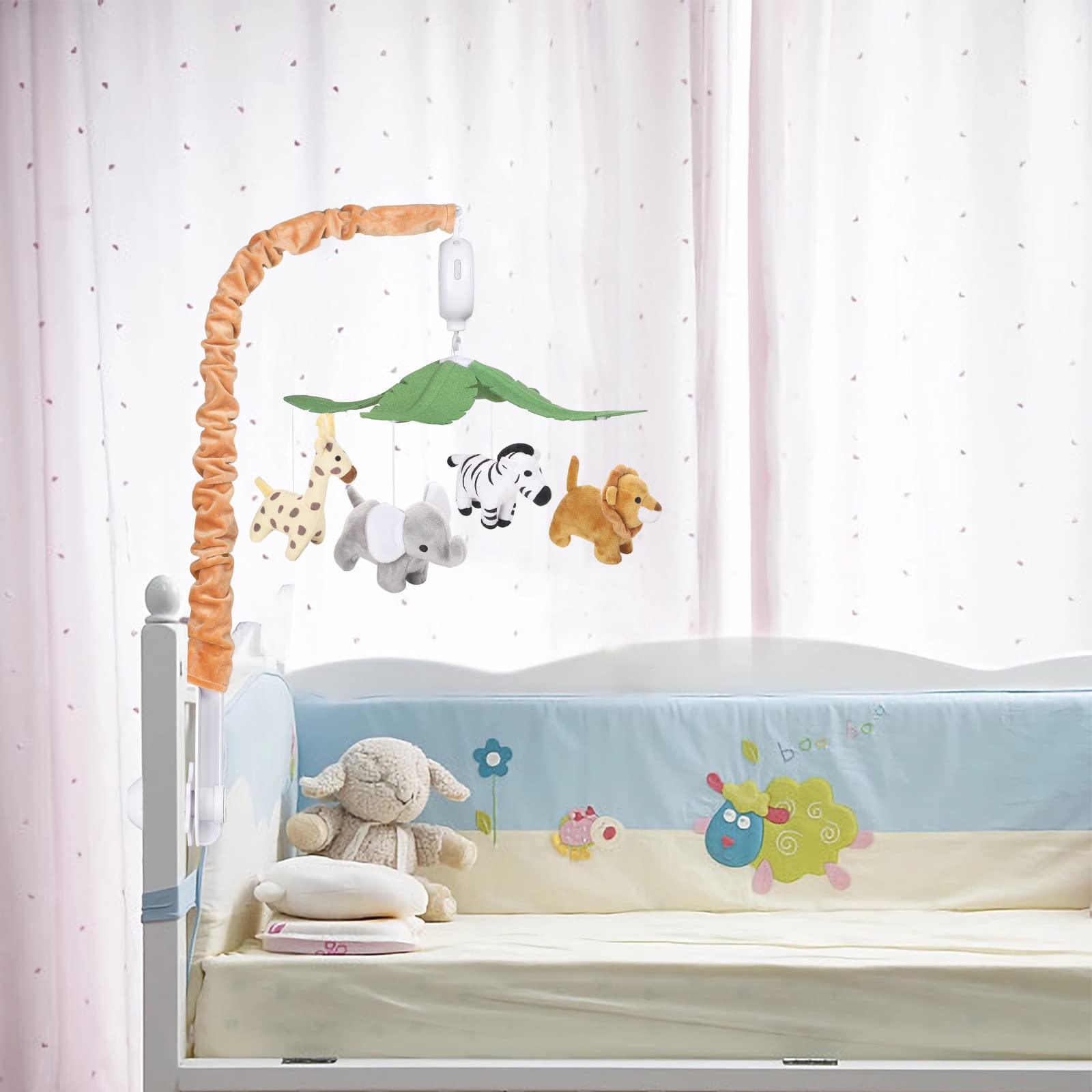 Safari Animals Baby Musical Crib Mobile - Jungle Animals Mobile for Crib