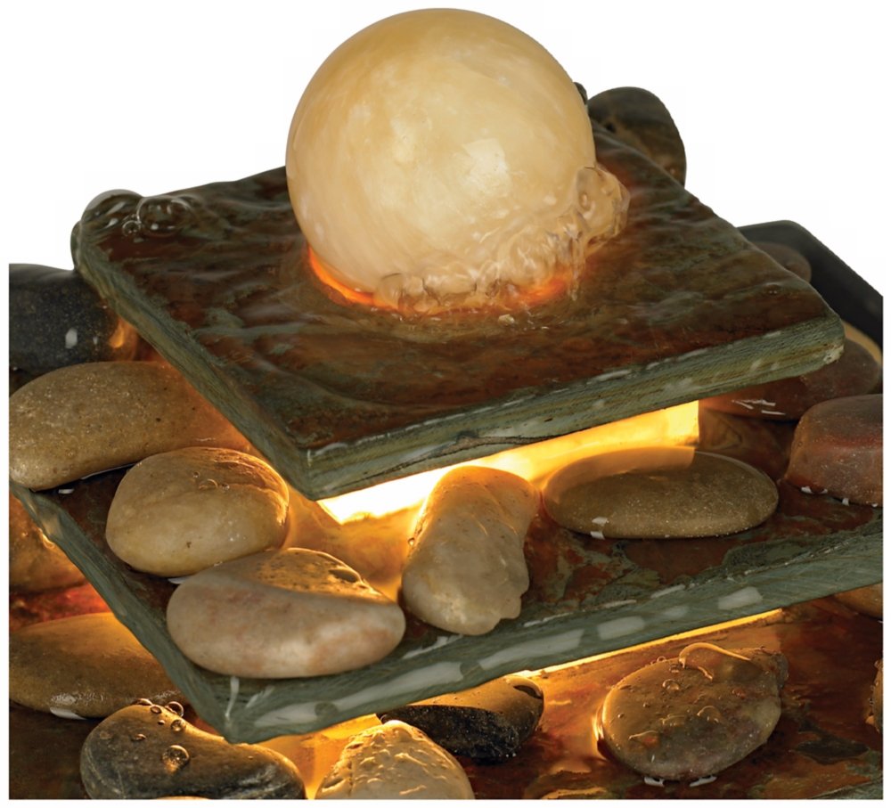 " High Small Zen Modern Indoor Decor Slate Stone Tabletop Fountain
