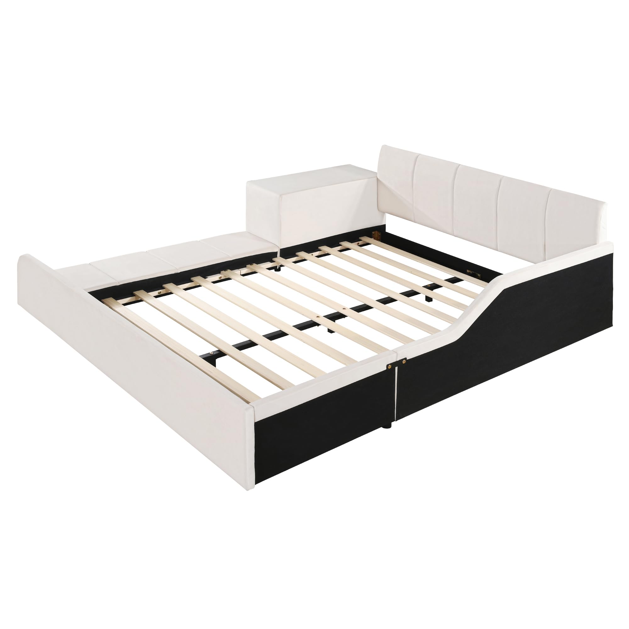 Full Size Velvet Bed Frames Upholstered Grounded Bed