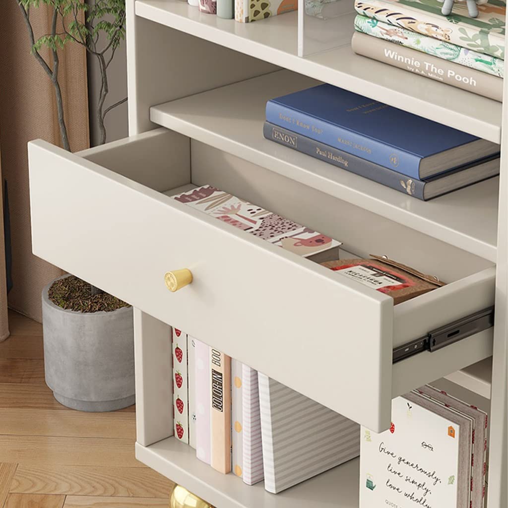 360° Rotating Bookshelf Solid Wood Storage Organizer