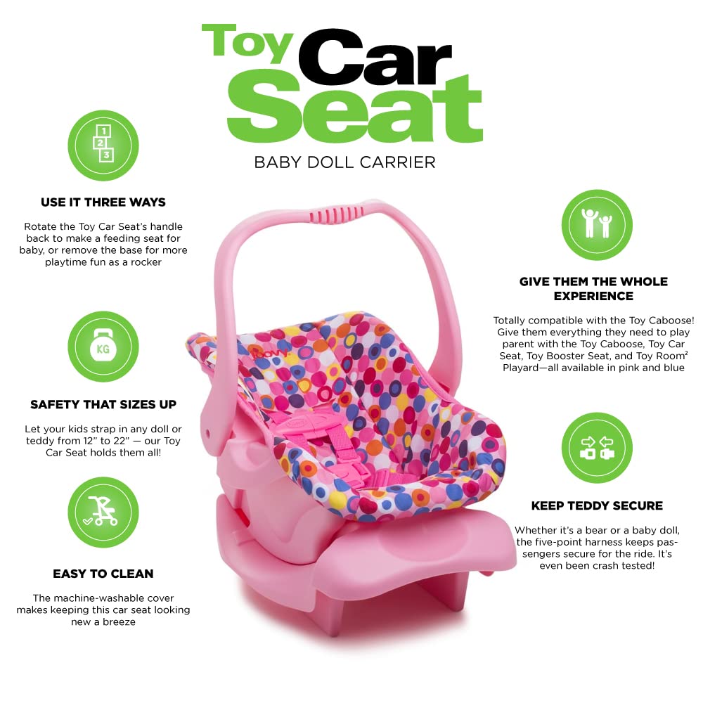 Toy Car Seat for Dolls with Safety Harness