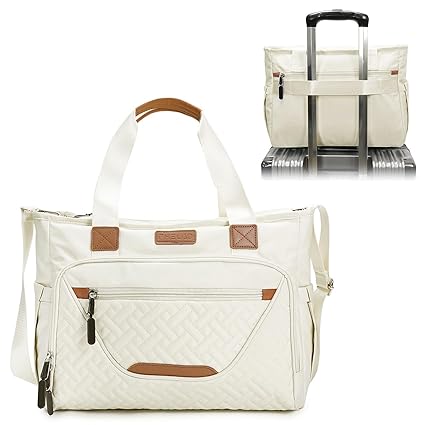 , Large Tote Diaper Bag with 16" Laptop Compartment, Baby Bag