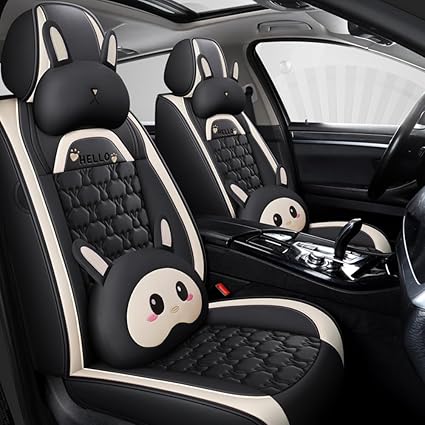 Cute Cartoon Rabbit Comfortable Car Seat Covers with Waterproof PU