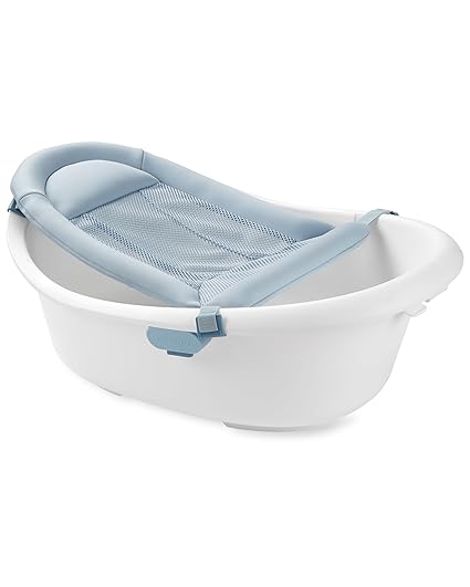 Infant Bath Tub 3-Stage Grow With Baby Smart Sling MOBY Bathtub Grey Age 0+