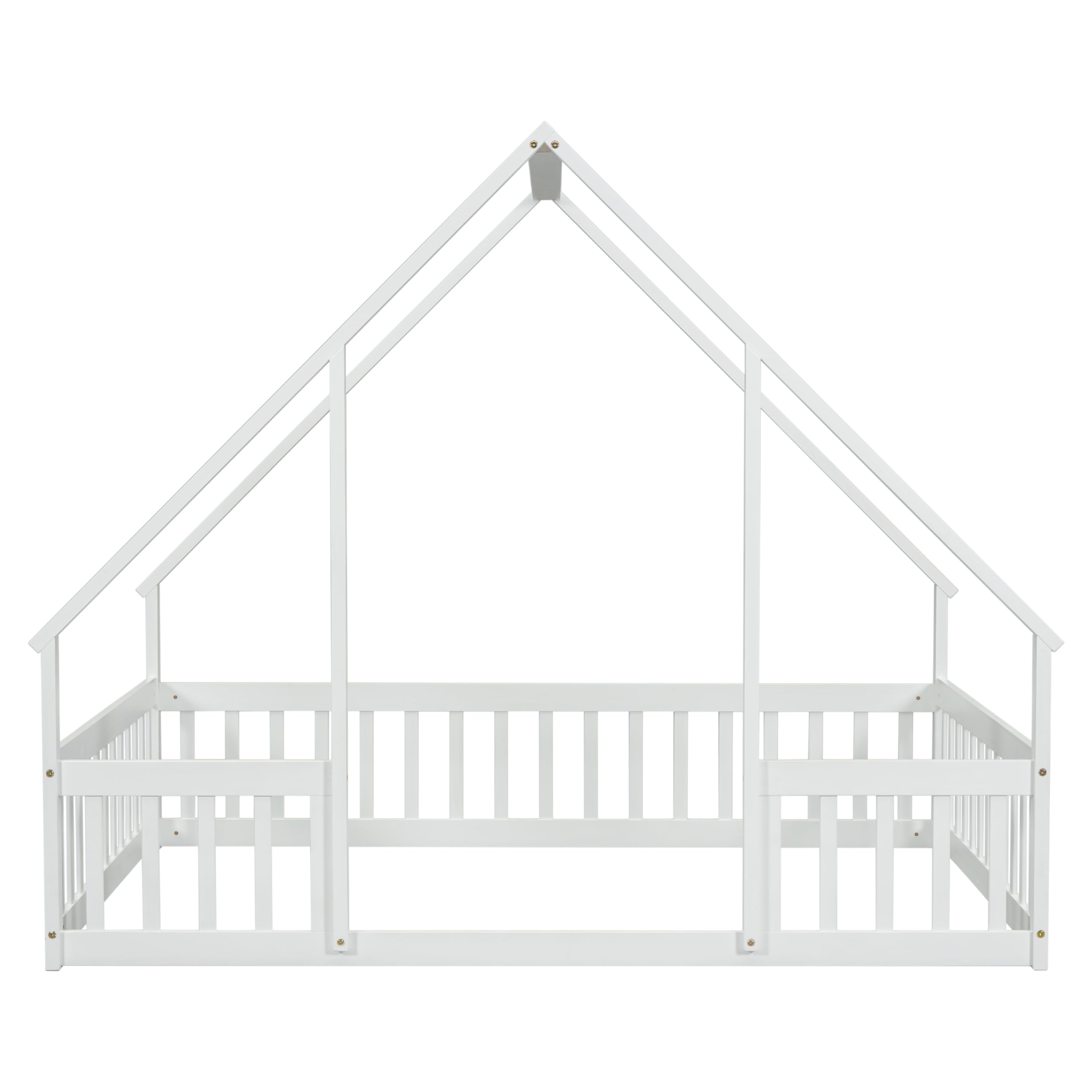 Full Size Montessori Floor Bed with Fence