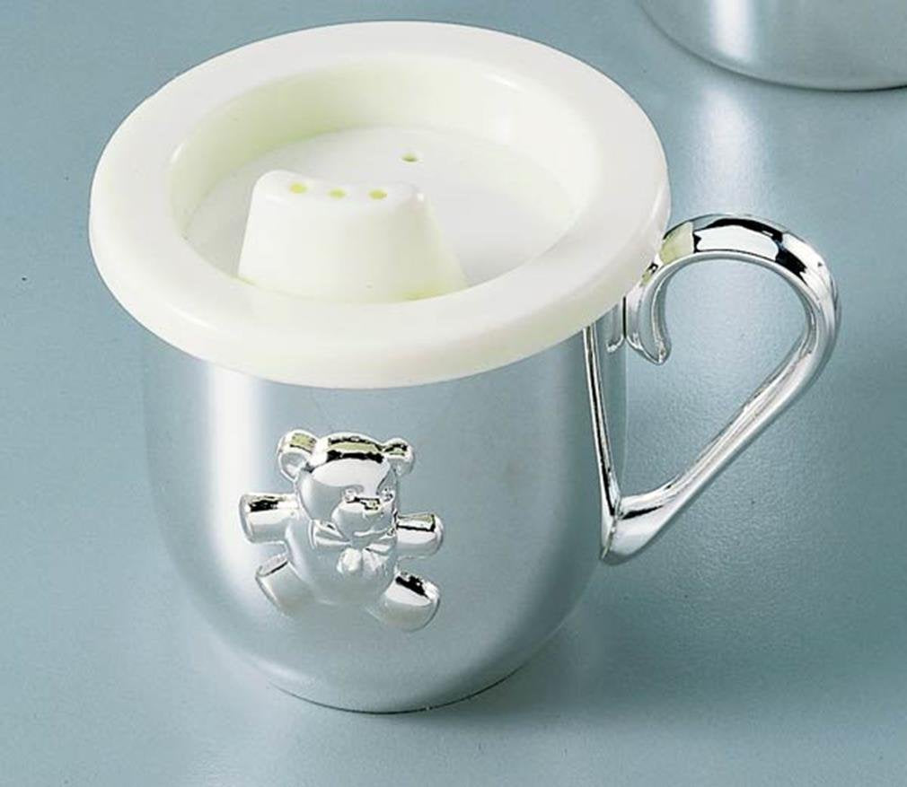 Silverplated Baby's First Sippy Cup With Handle And Sippy Lid Insert