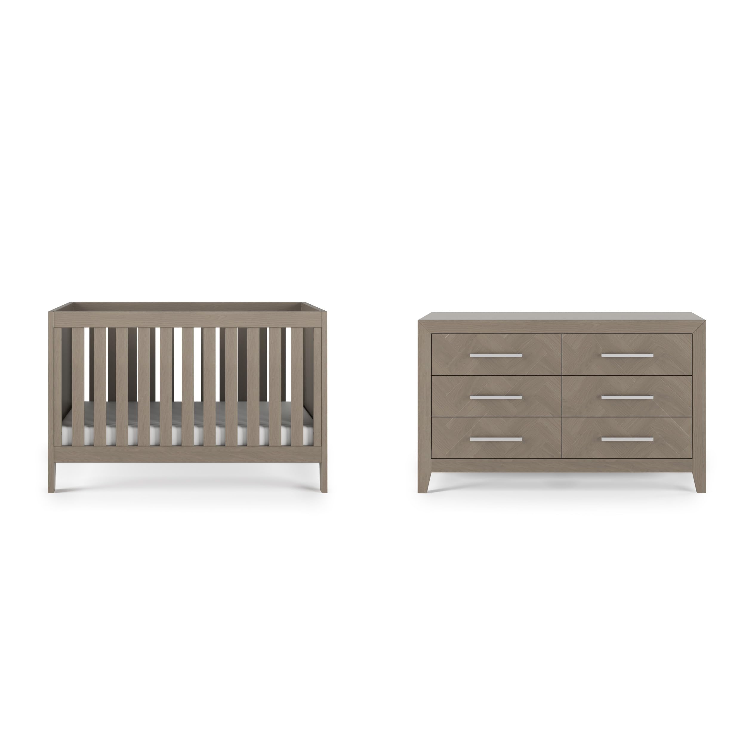 Kieran Euro 2-Piece Nursery Set with 3-in-1 Convertible Crib and Double Dresser