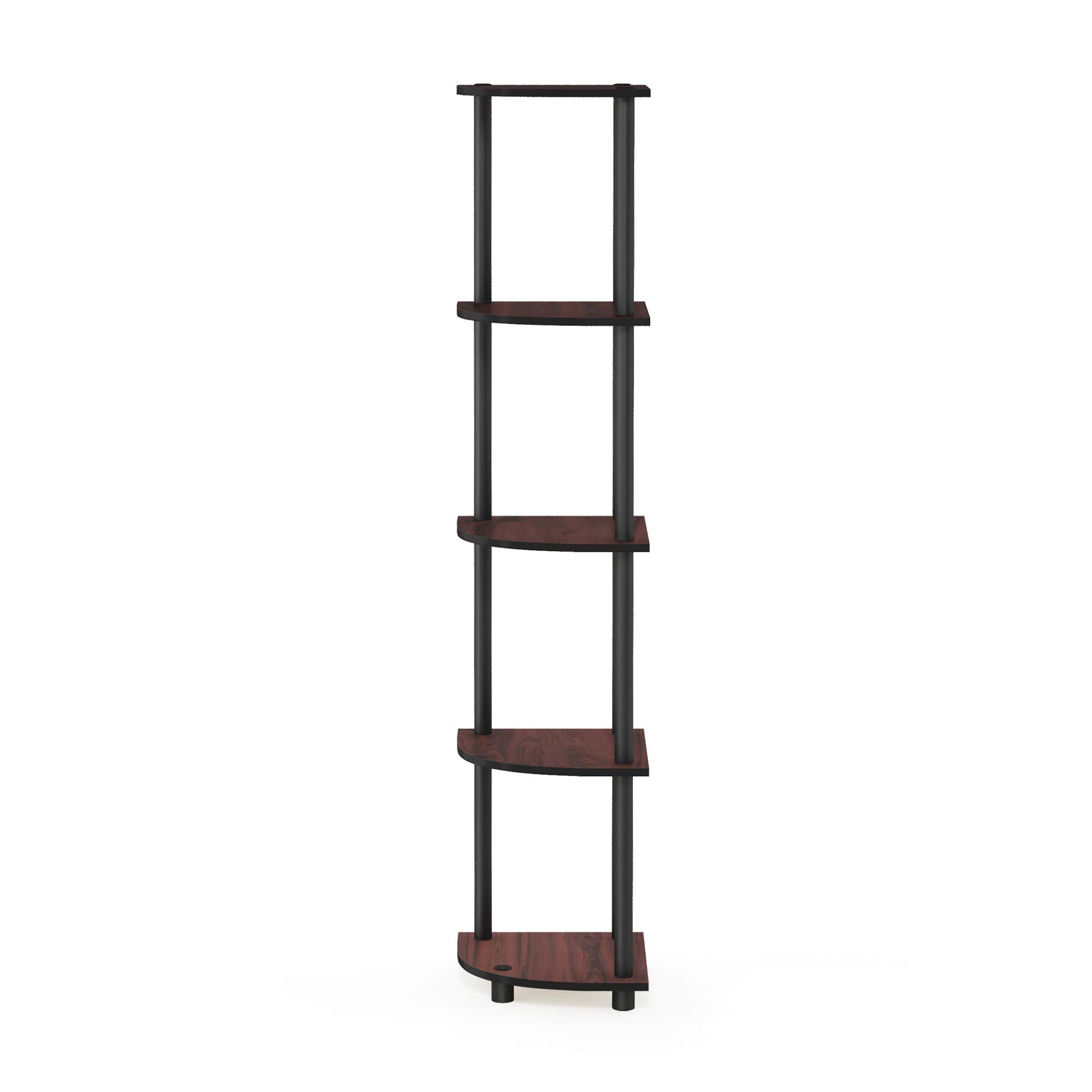 5-Tier Corner Display Shelf Dark Cherry Black