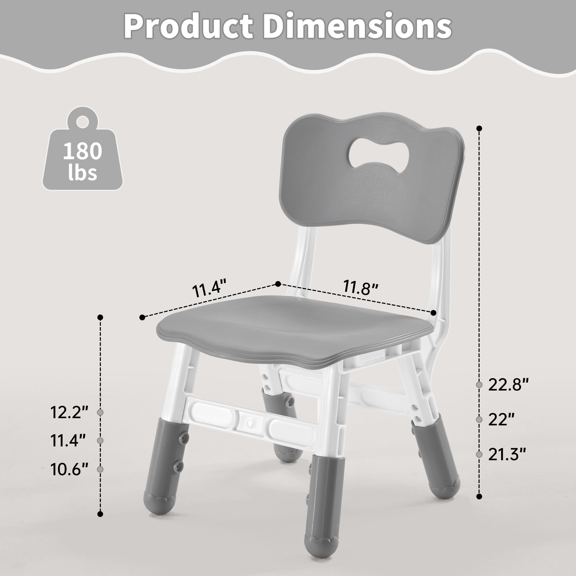 Height Adjustable Kids Chair Set for Ages 2-8