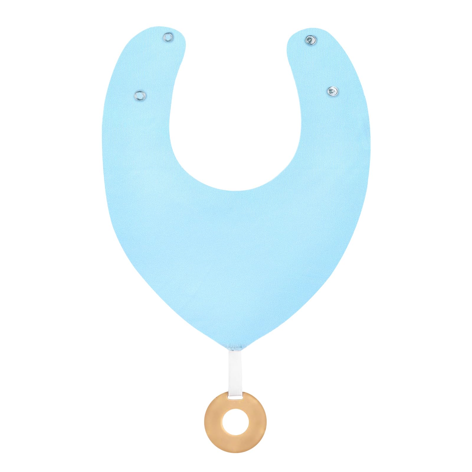 Triangle Adult Chew Bib with Attached Silicone Teether Test Blue