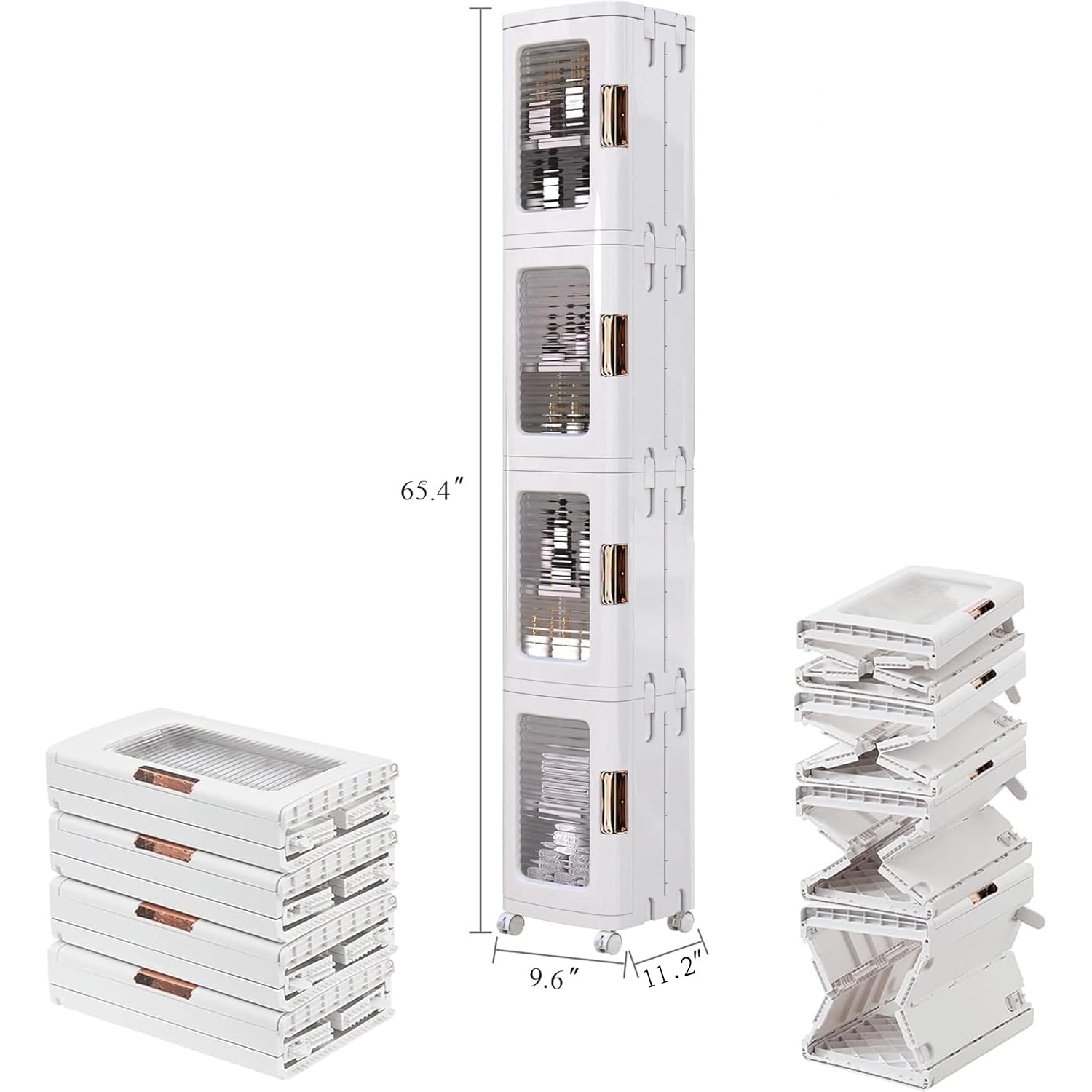 4-Tier Narrow Storage Cabinet with Wheels