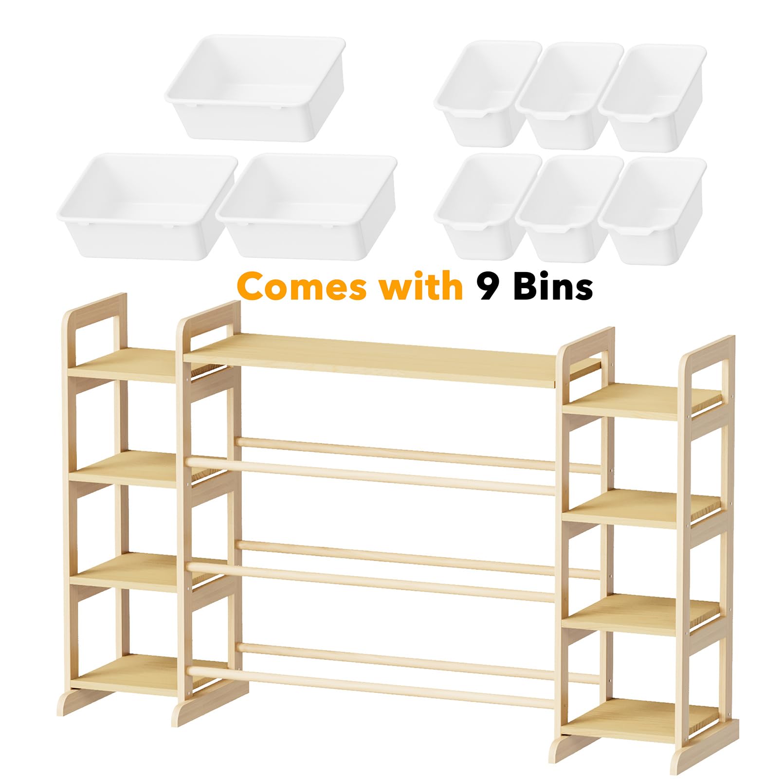 Large Toy Storage Organizer with 9 Bins