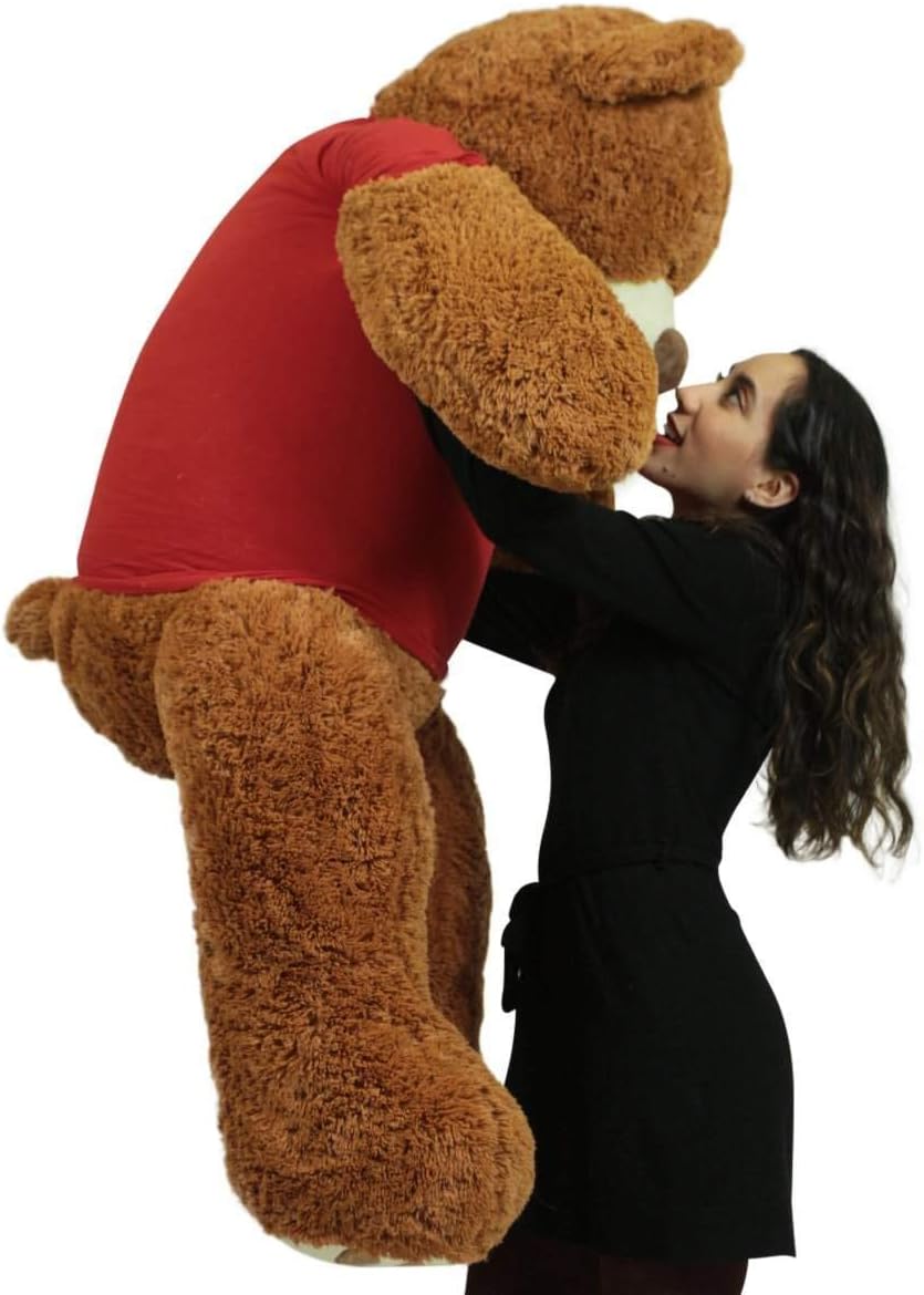 Giant Teddy Bear with Get Well Soon T-Shirt - Huge 5-Foot Plush Teddybear - Stuffed Animal - Loving Gift - OSO de Peluche - Cute Oversized Plushie - Jumbo Bear to Show You Care