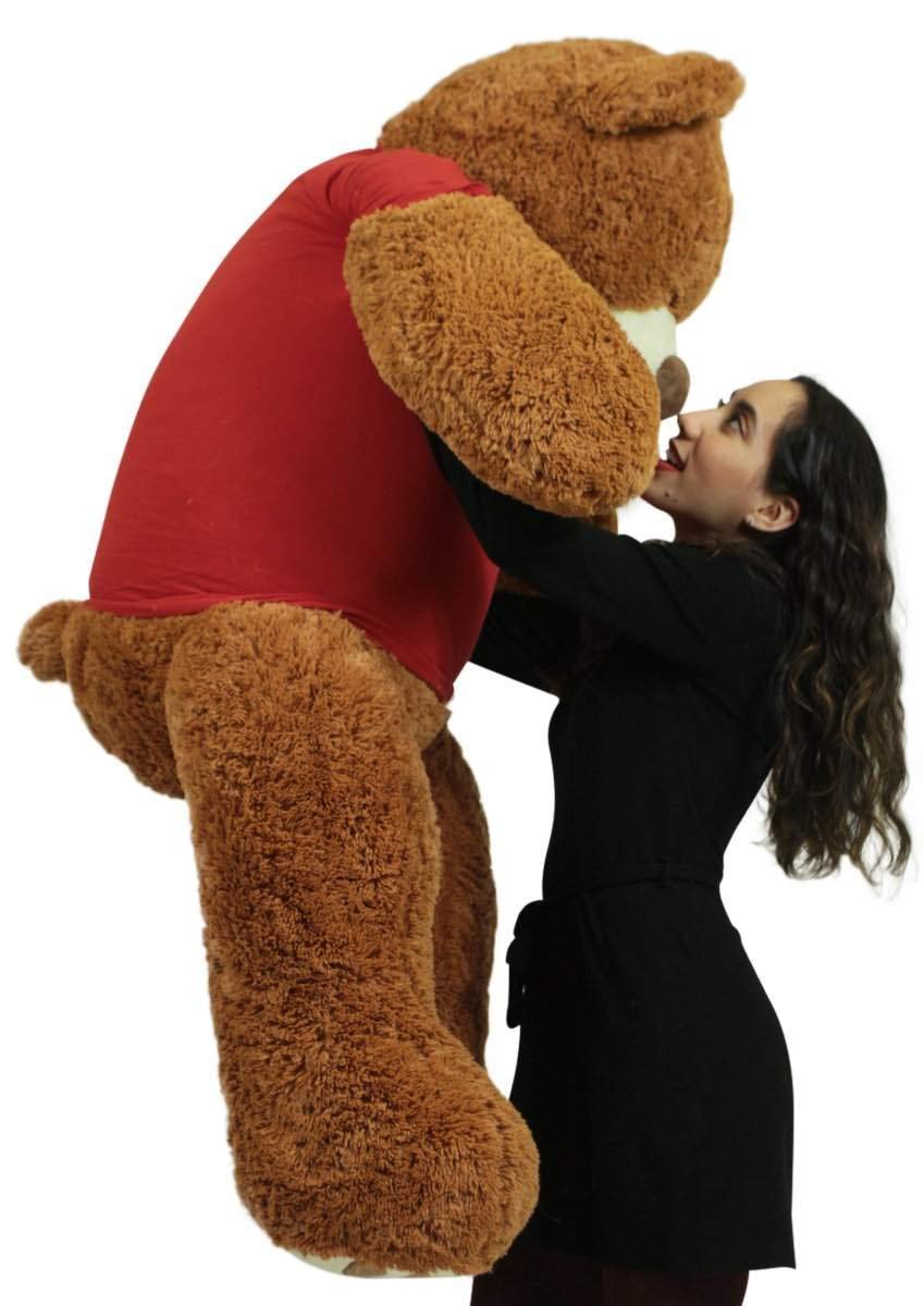 Giant Teddy Bear with Get Well Soon T-Shirt - Huge 5-Foot Plush Teddybear - Stuffed Animal - Loving Gift - OSO de Peluche - Cute Oversized Plushie - Jumbo Bear to Show You Care