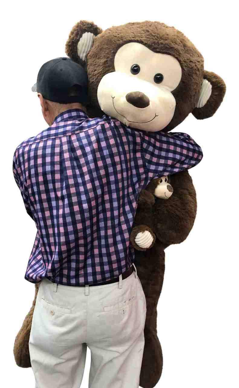 4 Foot Giant Stuffed Monkey Holding Baby 48 Inches Soft 122 cm Huge Cuddly