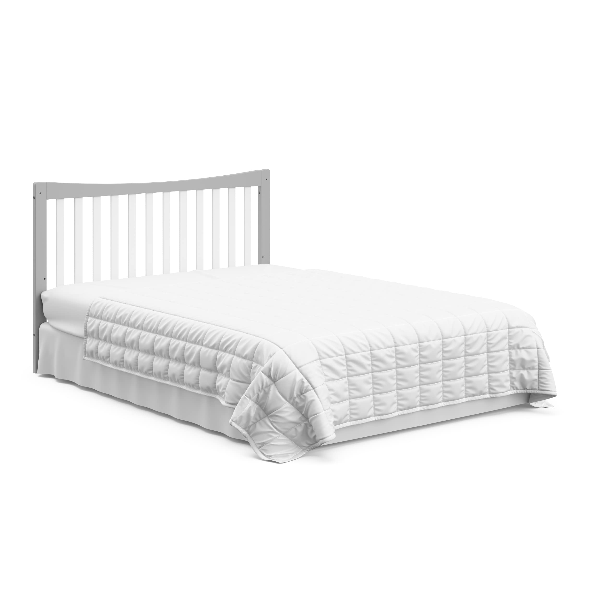 4-In-1 Convertible Crib & Changer With Drawer (Pebble Gray & White)