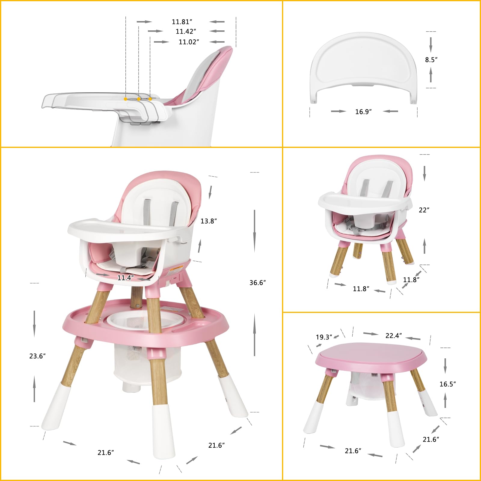 15-in-1 Convertible High Chair for Babies and Toddlers