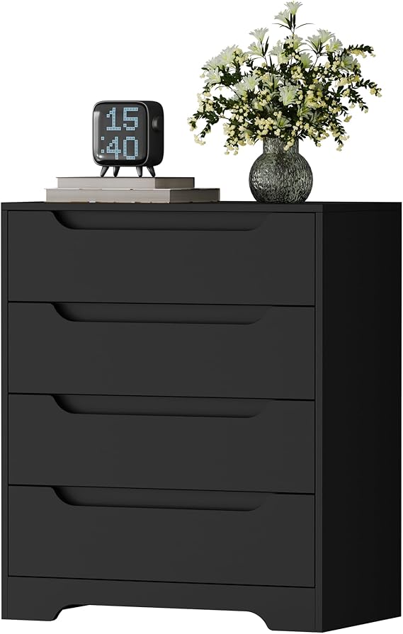 Modern 4 Drawers Dresser Storage Organizer, Wood Dressers