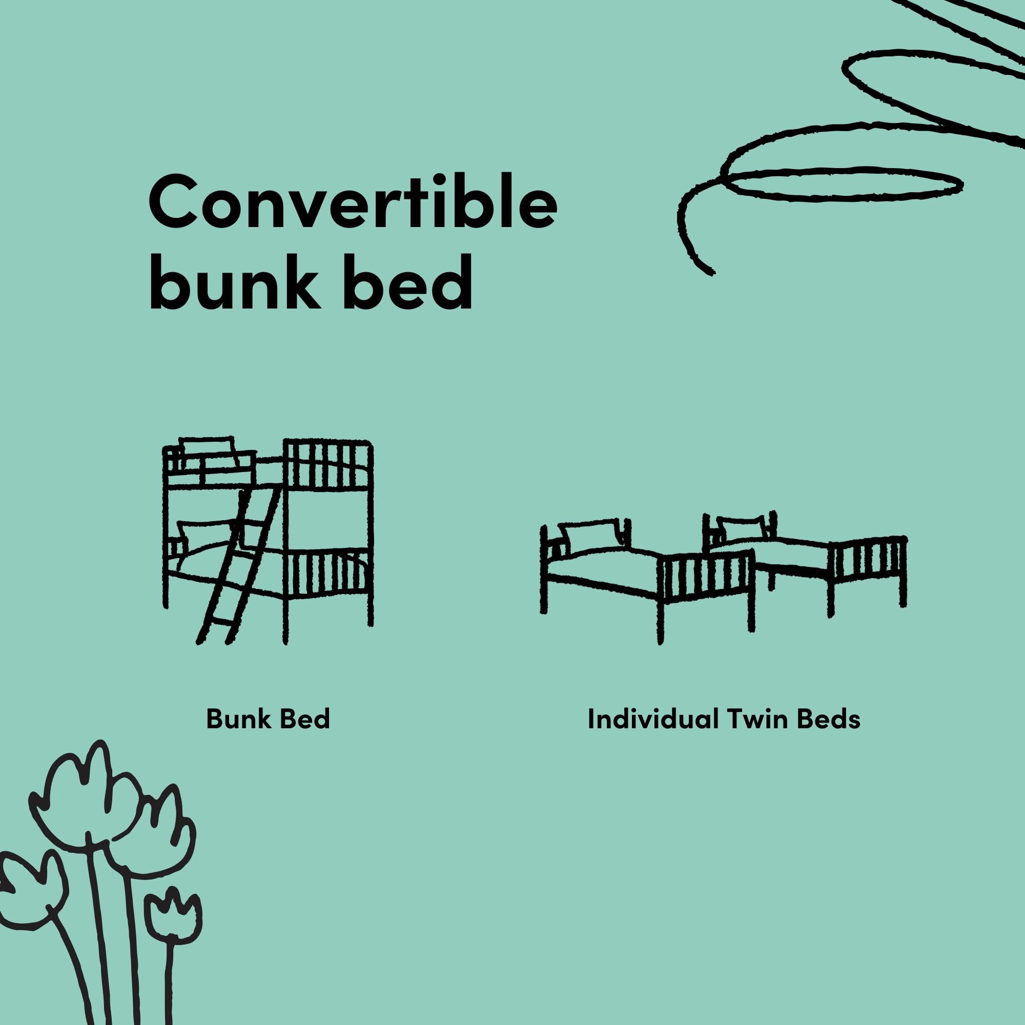Twin Over Twin Bunk Bed with Ladder