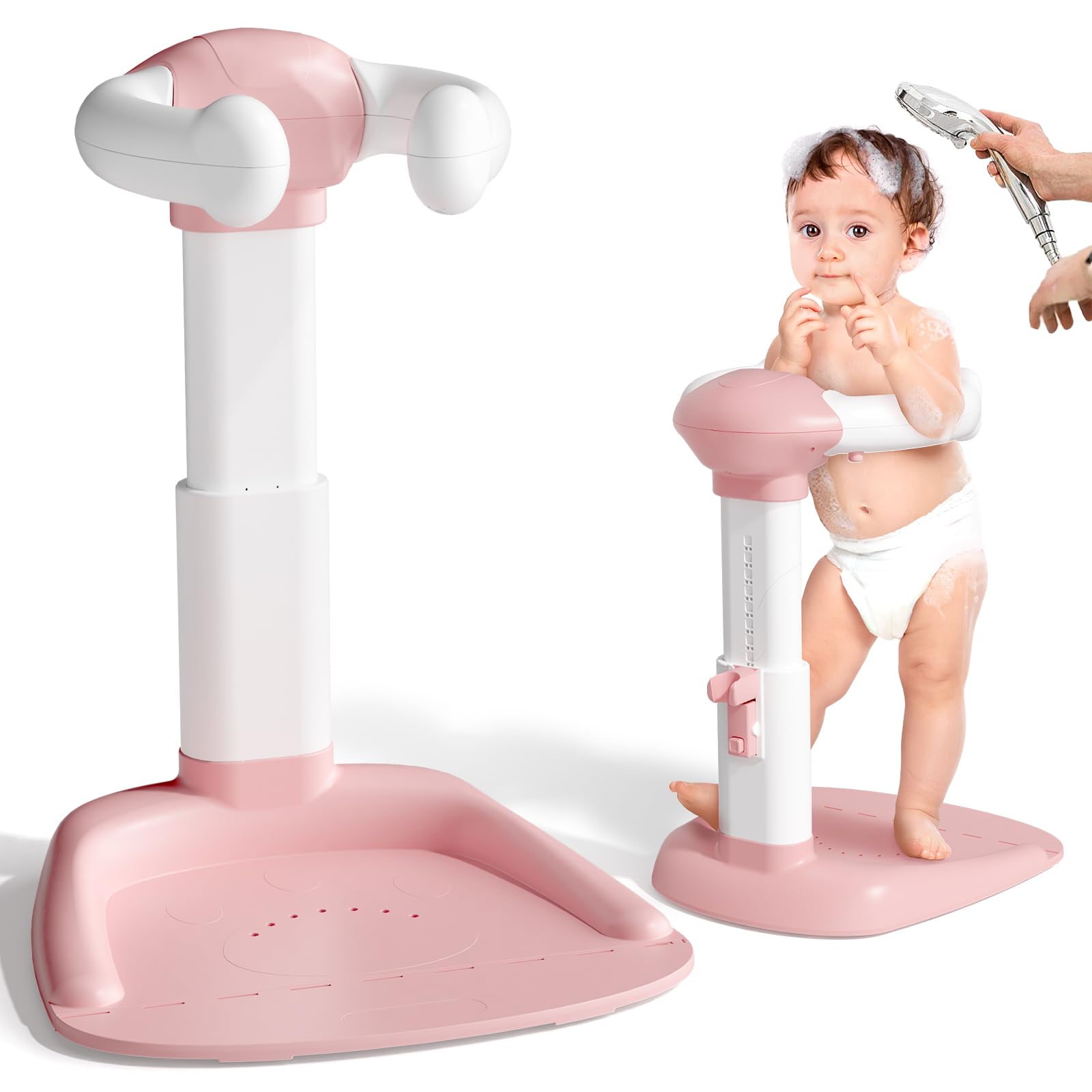 Baby Shower Stand, Toddler Bath Stand Support with Thicker Colum, Anti-Pinch