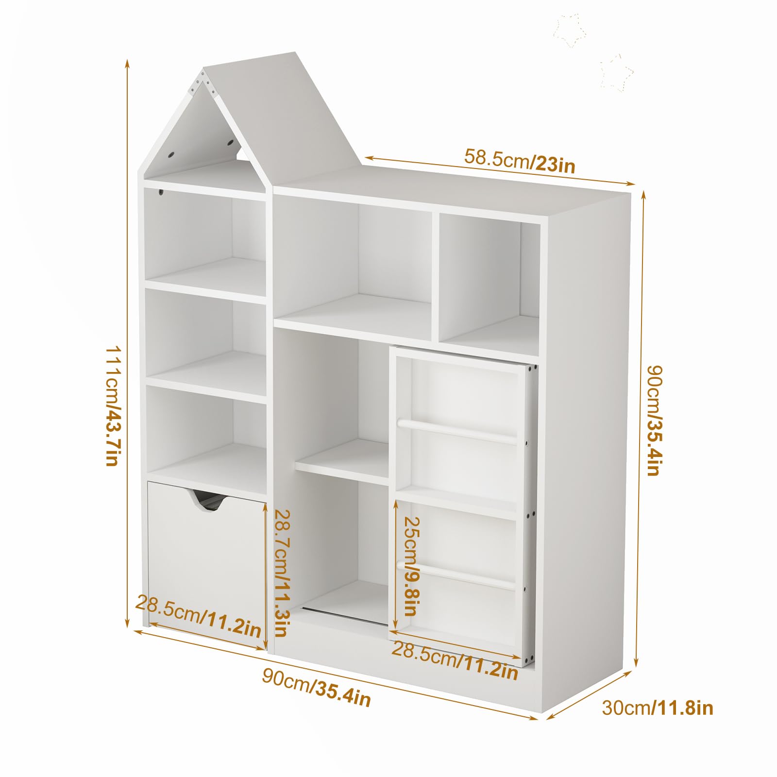 Kids Toy Storage Organizer Bookshelf with Drawers