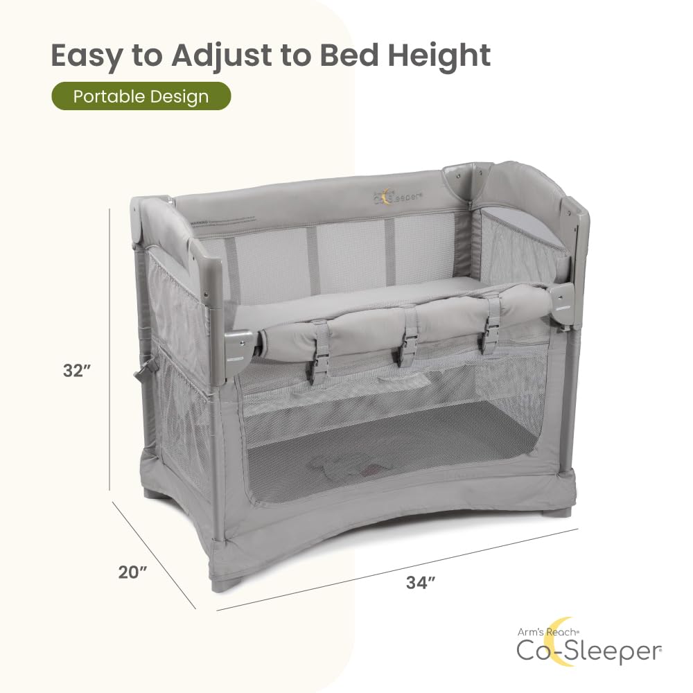 2-in-1 Bedside Bassinet Co-Sleeper with Mesh Panels