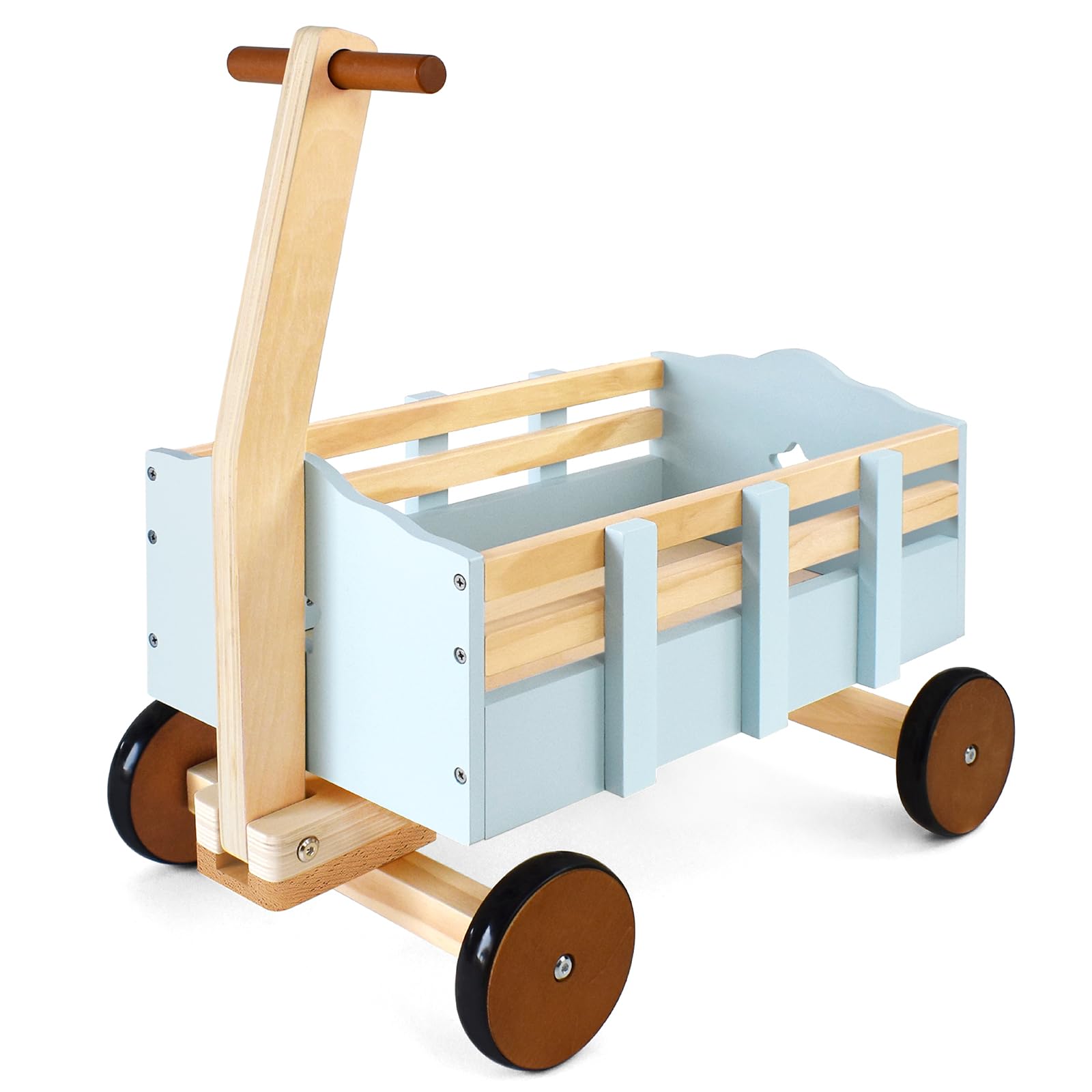 Kids Wagon Toy,Wooden Toys Cargo Walker Cart Wagon Stroller