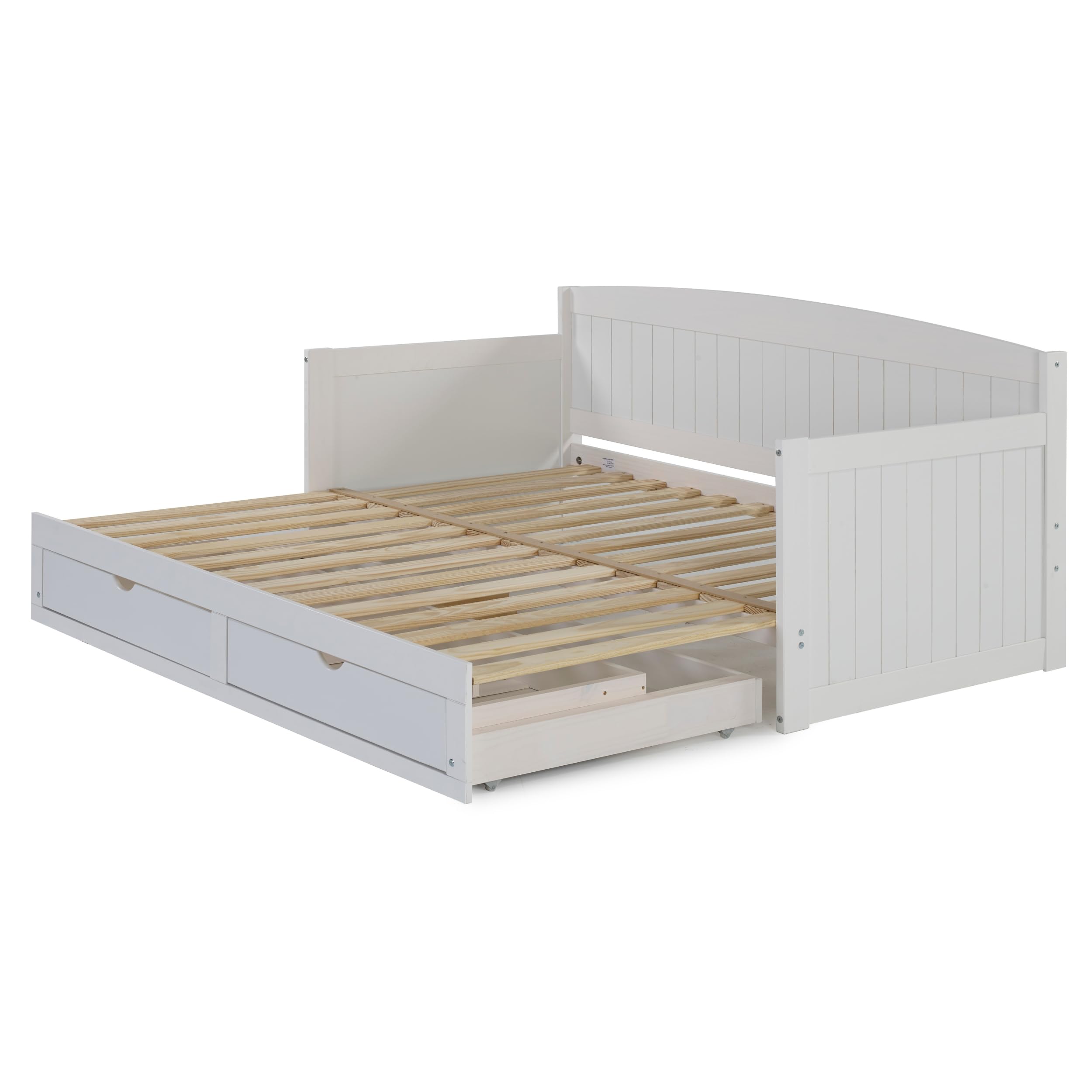 Harmony Wood Daybed, Single, White Brazilian Pine Trundle