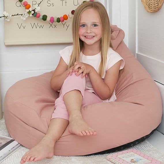 Stuffed Animal Storage Bean Bag Chair Cover for Kids