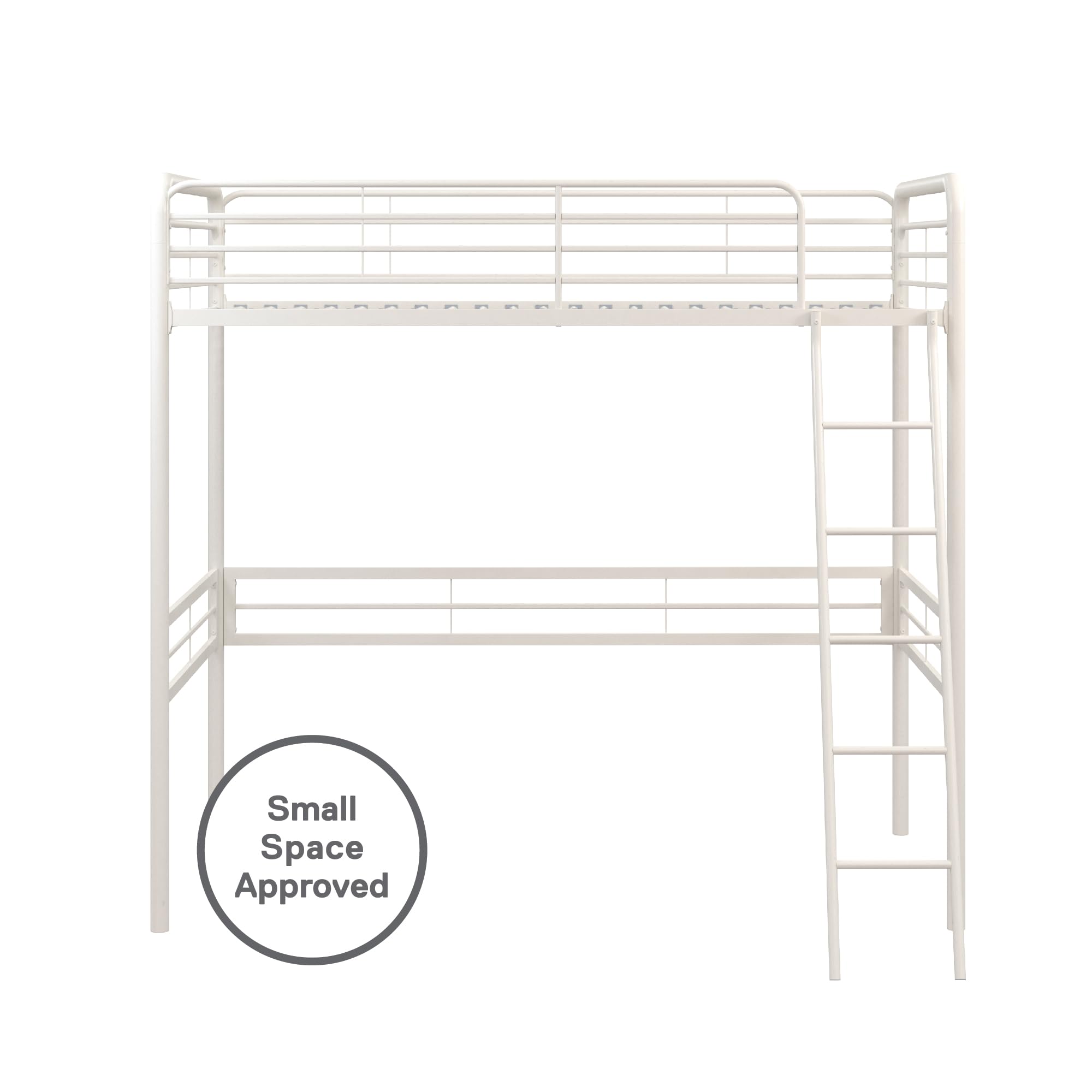Twin Metal Loft Bed with Ladder