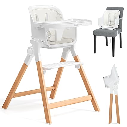 Wooden High Chairs, 3-in-1 Convertible Baby High Chair