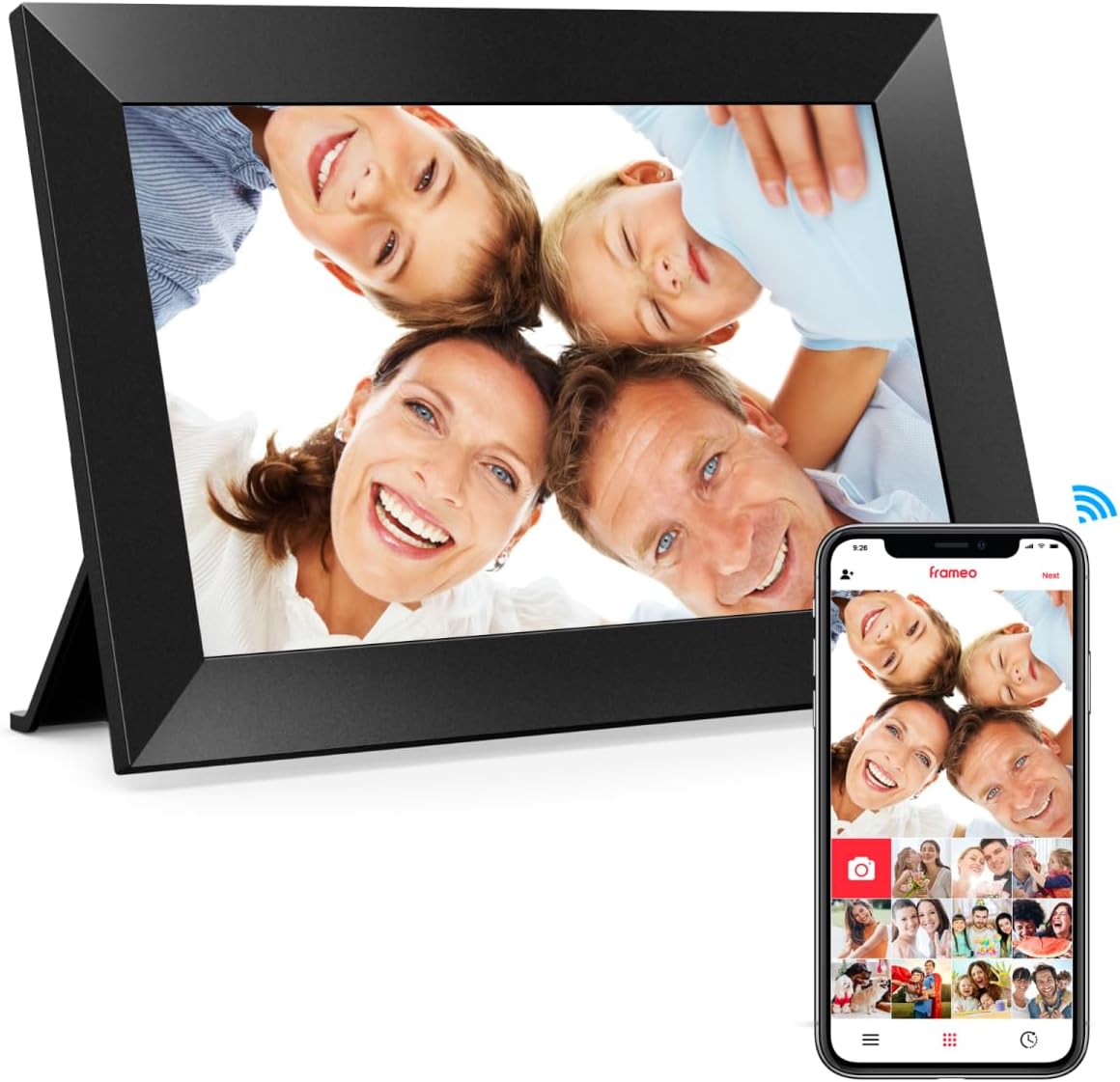 Frameo 10.1 Inch WiFi Digital Picture Frame, 1280x800 HD IPS Touch Screen Photo