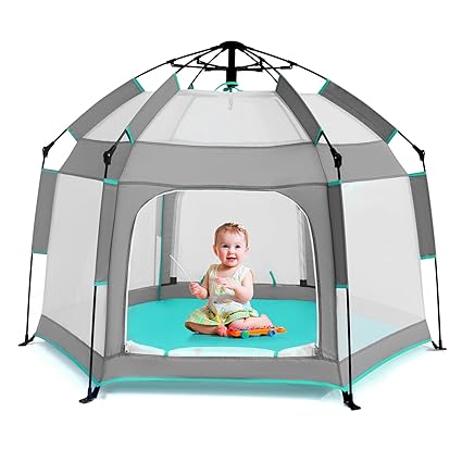 Baby Playpen with Canopy, Portable Baby Beach Tent