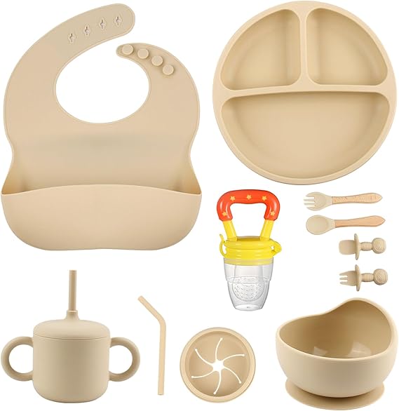 Silicone Baby Feeding Set, BPA Free Baby Feeding Essentials, Baby Suction Bowl