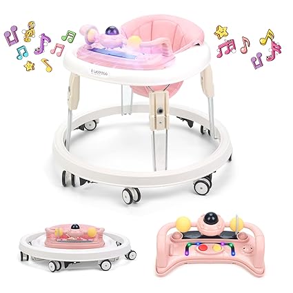 Baby Walker with Wheels,Music and Lights Baby Walker for Boys Girls 6-12 Months
