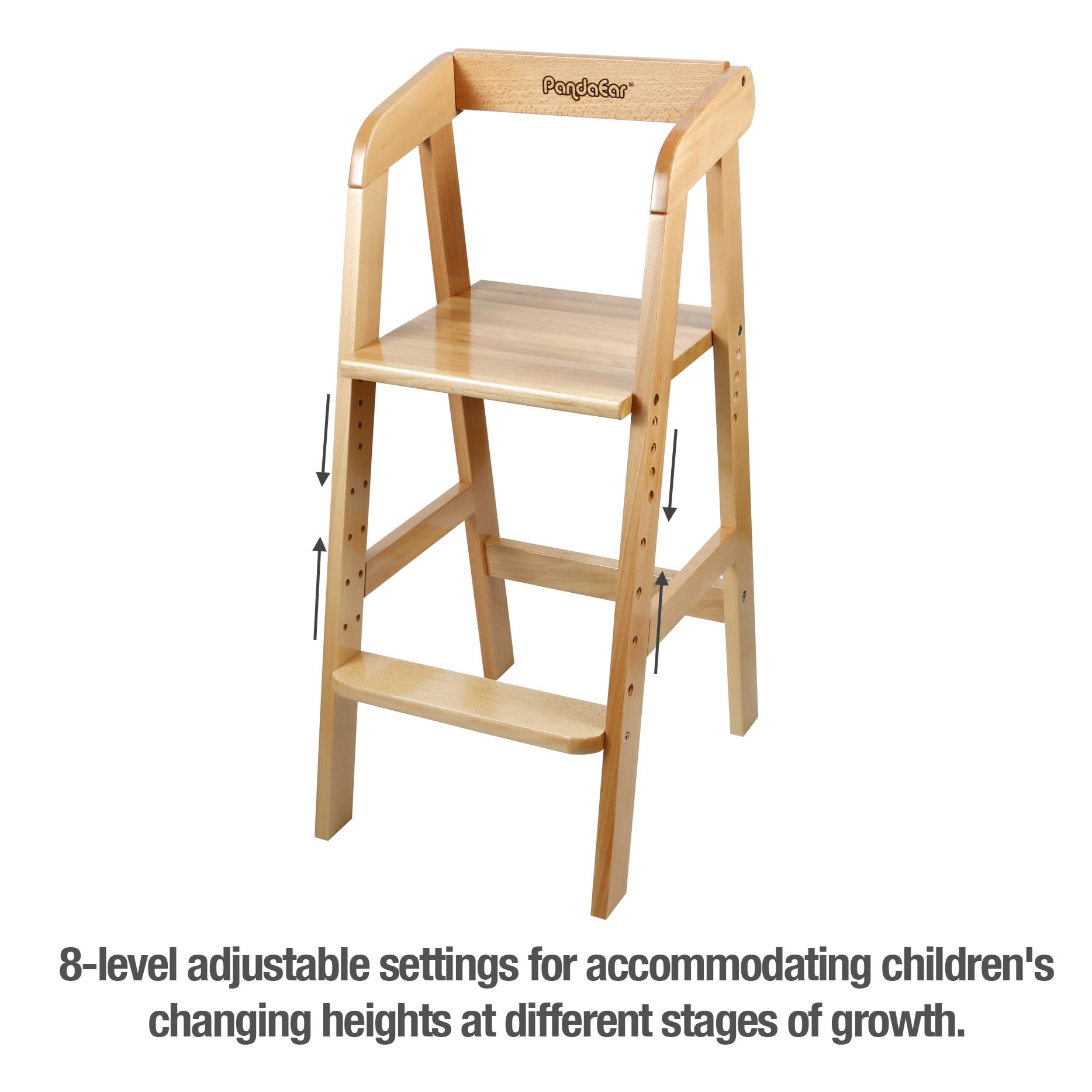 Adjustable Wooden High Chair for Toddlers