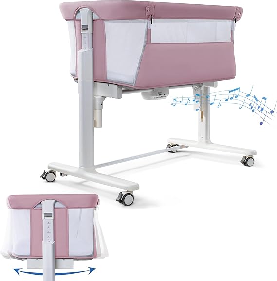 Electric Bassinet for Baby, 3 Speeds Automatic Rocking Bassinets with All mesh