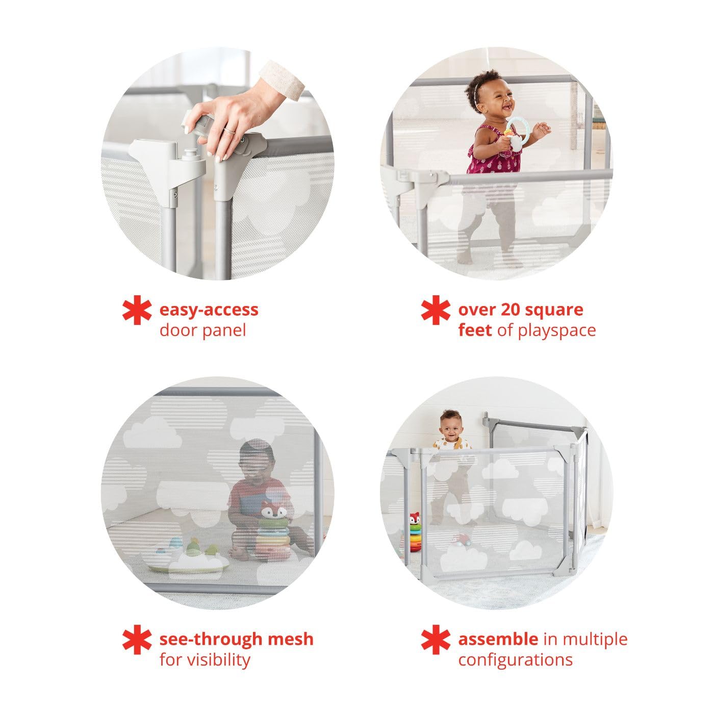 Expandable Baby Play Yard & Activity Center with 3-Stage Functionality