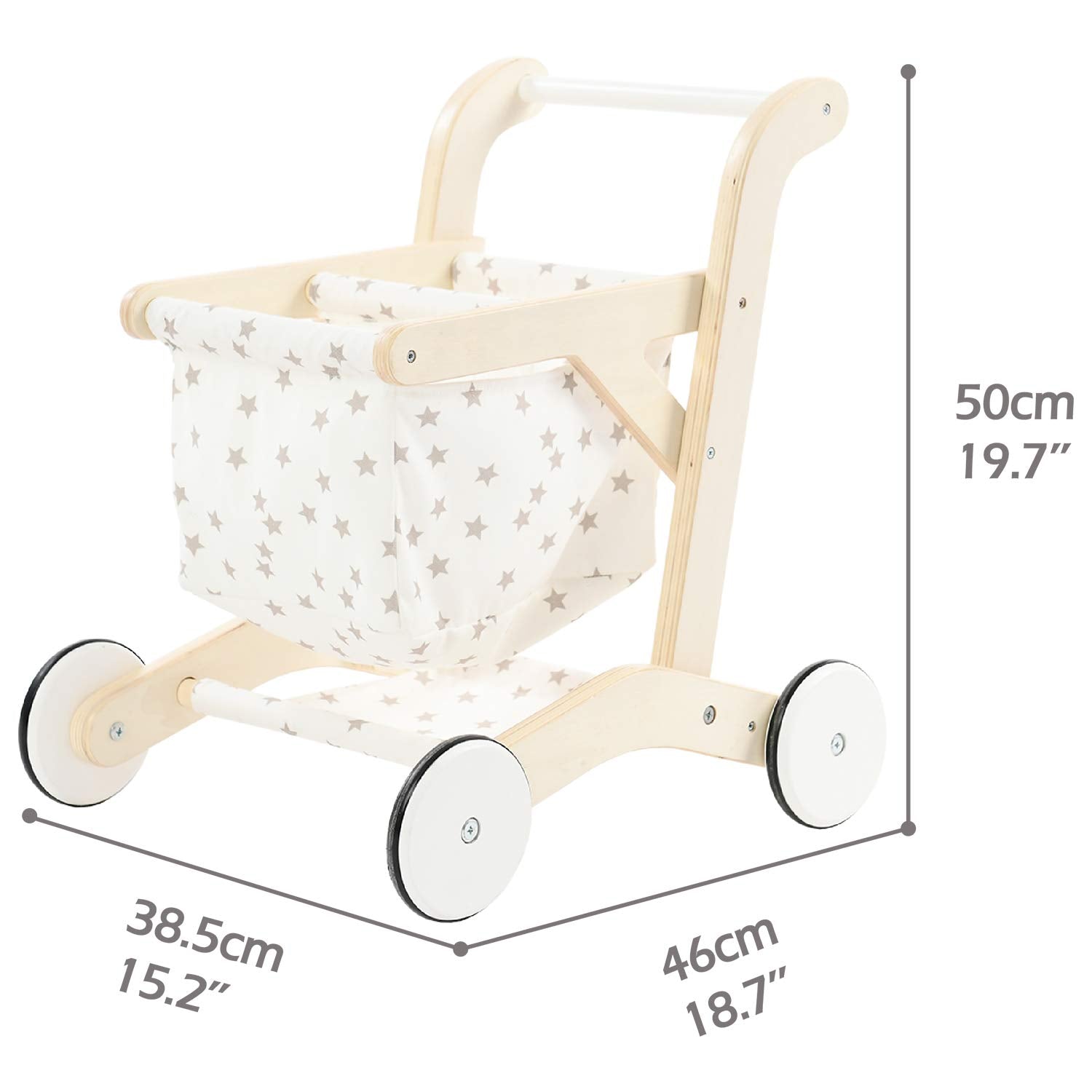 Wooden Baby Push Walker Shopping Cart
