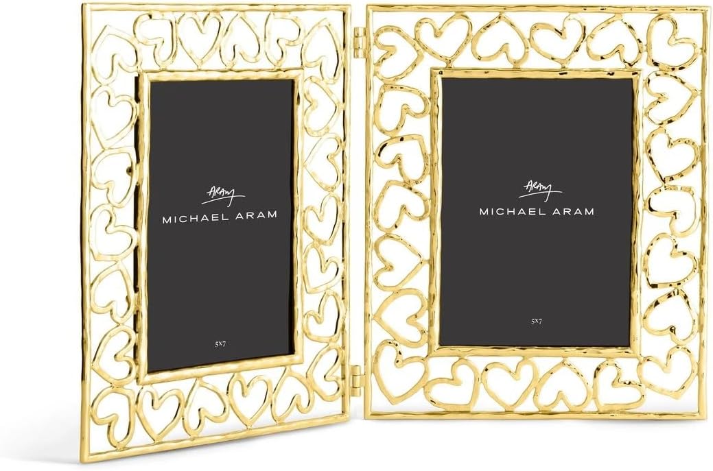 Heart Hinged Gold Picture Frame 5 x 7 Photo 132278