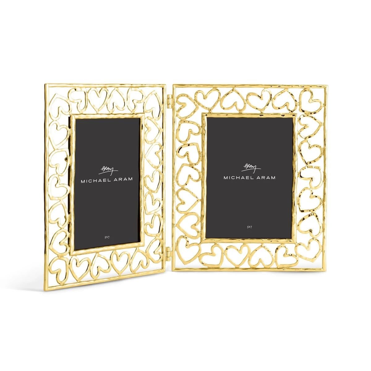 Heart Hinged Gold Picture Frame 5 x 7 Photo 132278